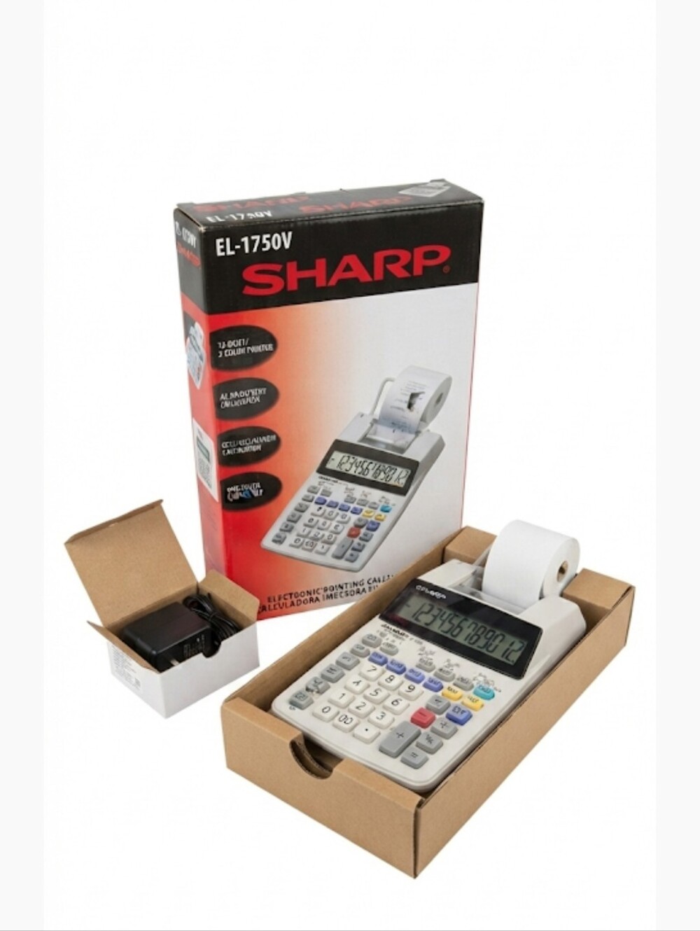 Sharp 12-Digit Printing Calculator, Off White (SH-EL1750V) NEW IN BOX